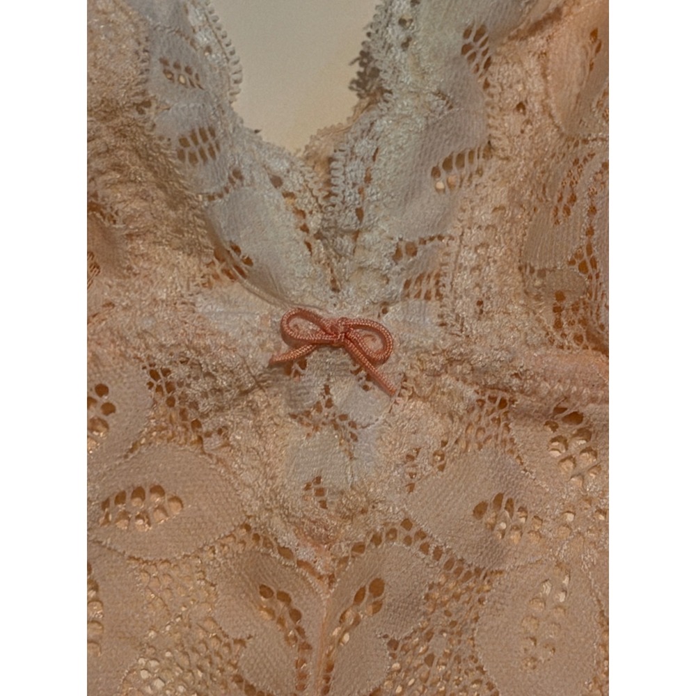 Aerie Floral Lace Bralette Peach Pink Adjustable Straps Size M - Picture 4 of 5